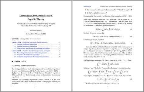 lecture note template latex